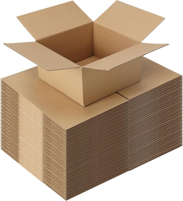 CRUGLA 40 Packs 7x7x4 Shipping Boxes for Small Business, Corrugated Cardboard Boxes